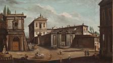 Dipinto: A view of Villa Aldobrandini and the church of Ss. Dominique and Sisto , in Rome